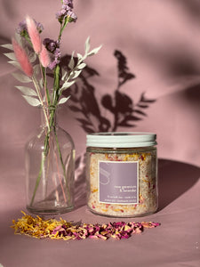 lavender & rose geranium bath tea